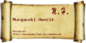 Murgacski Henrik névjegykártya